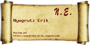 Nyegrutz Erik névjegykártya